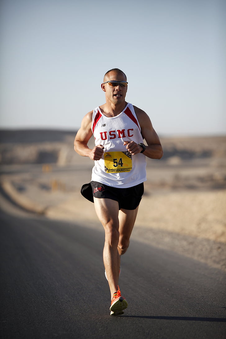 jooksja, maraton, sõjalise, Afganistan, Marines, konkurentsi, rassi