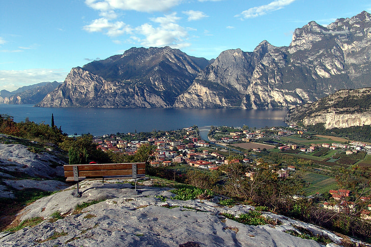 Garda, Bank, resten, landskapet, Panorama, natur, utsiktspunkt