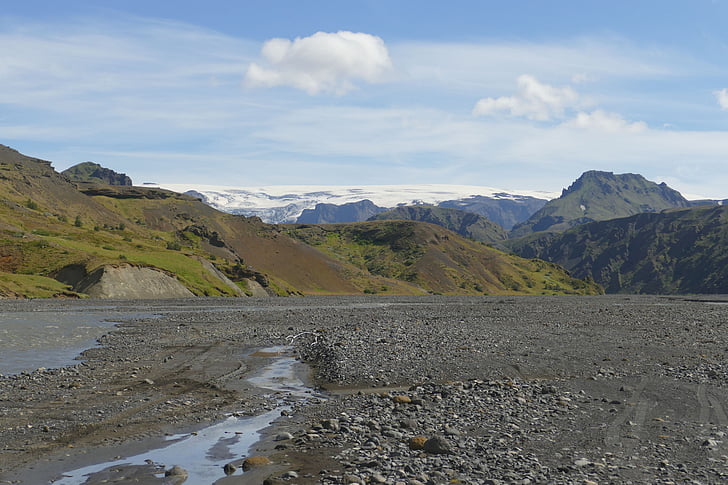İzlanda, Thor işareti, vahşi hayat, doğa, buzul, manzara, dağ eteğindeki taş yığını