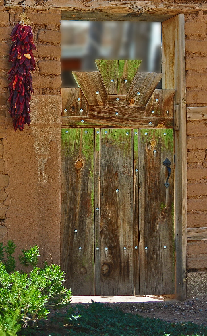 døren, træ, arkitektur, døråbning, spansk, New mexico