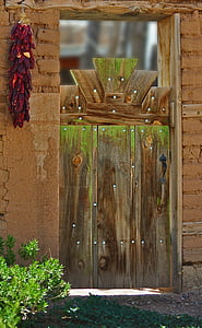 drzwi, drewno, Architektura, drzwi, Hiszpański, Nowy Meksyk