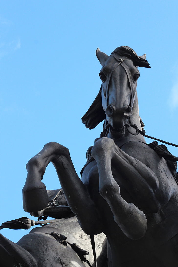 cavalo, estátua, escultura, Monumento, Marco, céu, azul