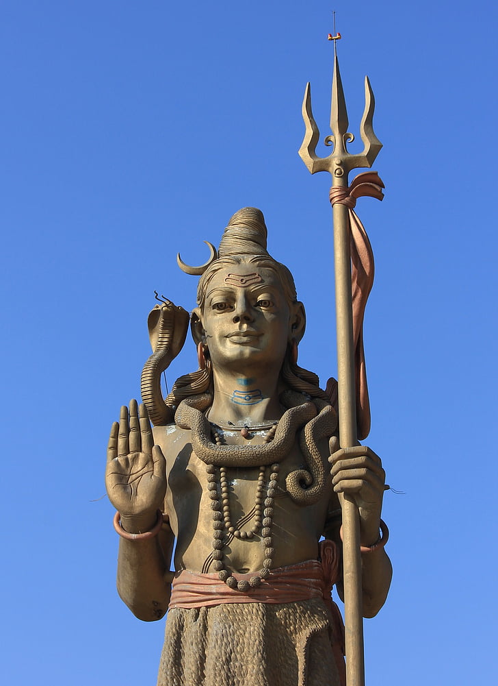 blue sky, clear sky, god, hinduism, religion, religious, sculpture