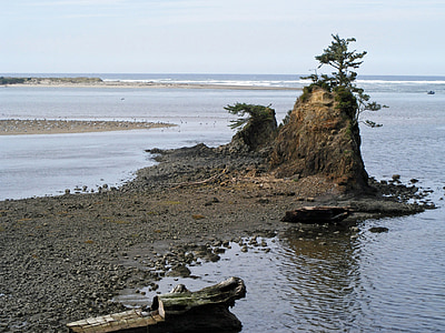 Siletz Baía, Oregon, Costa, do Pacífico, rocha, Taft, praia