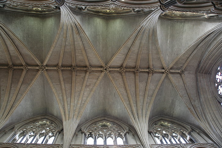 gothic, the vault, the ceiling, church, architecture, monument, the cathedral