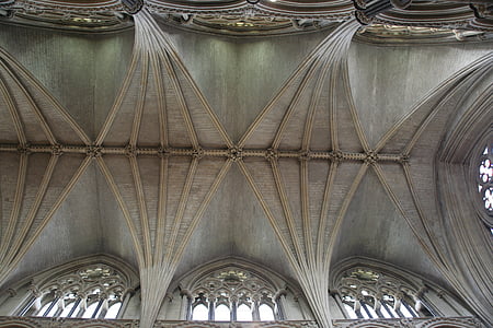 gothique, la voûte, le plafond, Église, architecture, monument, la cathédrale