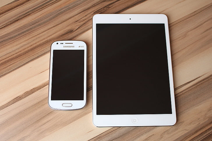 Handy, Smartphone, Tablette, weiß, Touch-screen, iPad