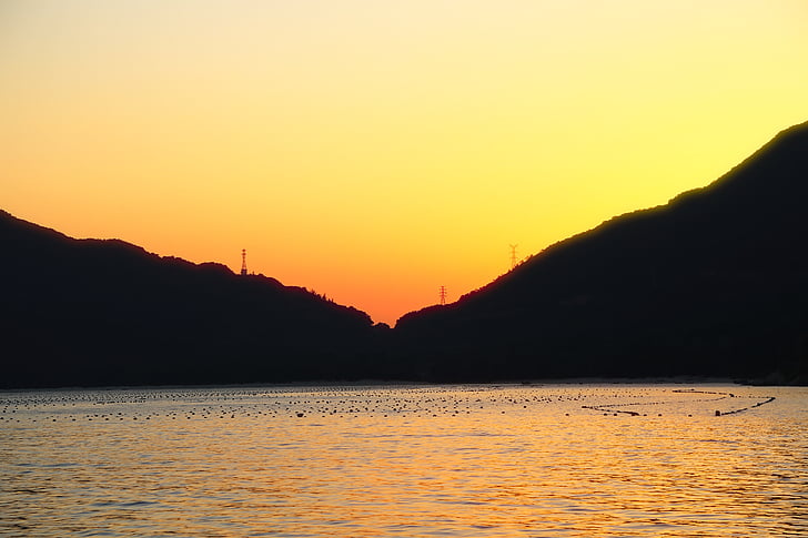 Kawashima under, solnedgang, også endret
