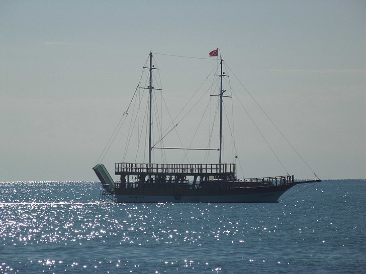 ιστιοπλοϊκό σκάφος, Μεσογειακή, πλοίο, Τουρκία, Ενοικιαζόμενα, στη θάλασσα, νερό