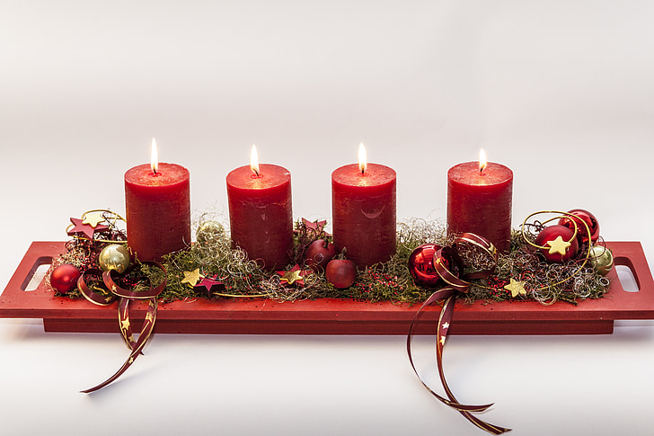 Adventní, Čtvrtá svíce, před Vánocemi, světlo, svíčka, dekorace, Vánoční
