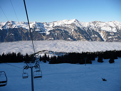 Chairlift, lumi, talvel, Talisport, külm, Suusatamine, Ski lift