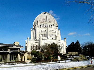 tempelj, Bahá'í, Wilmette, luknjičaste, arhitektura, vere, spomenik