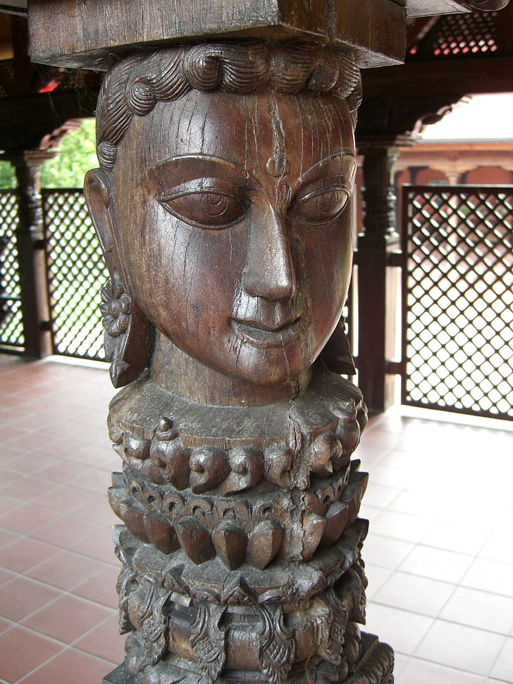 木材, 彫刻, 図, 彫刻, アジア, 仏教, 文化