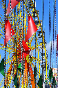 pošteno, folk festival, vrtiljak, vožnja, panoramsko kolo Wiener Riesenrad, zabava, kettenkarussel