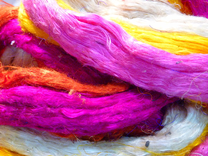 raw silk, colored, colorful