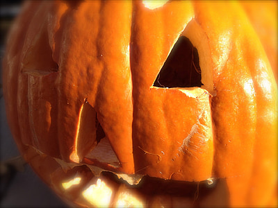 labu, Jack-o-lantern, Halloween, musim gugur, musim gugur, menakutkan, menghantui
