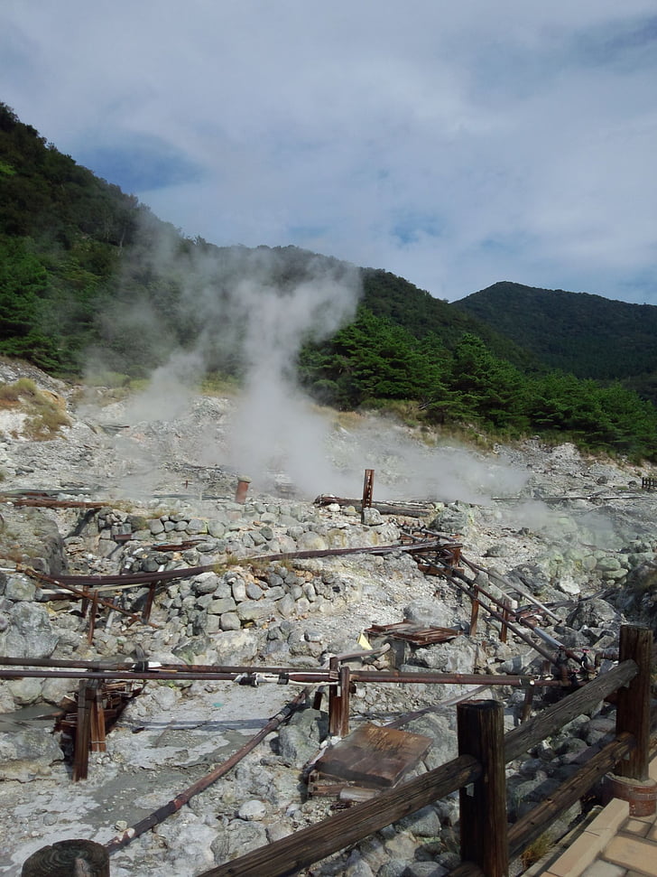 Mount, vulkaaniline, unzen, Hot springs, põrgu, loodusjõud, Steam