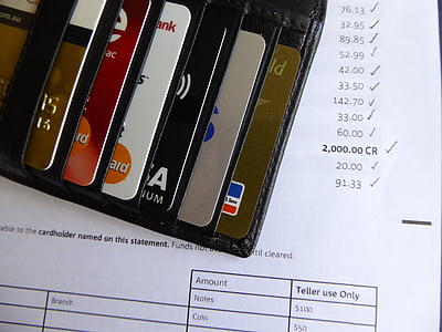 cartão de crédito, Bill, banco, declaração, dinheiro, plástico, cartão