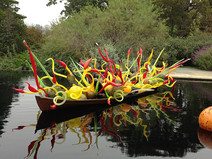 bateau, verre, Chihuly, Dallas, art, exposition, création