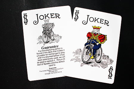 cartão, Coringa, convés, bicicleta, cartas mágicas, magia, cartão de jogo