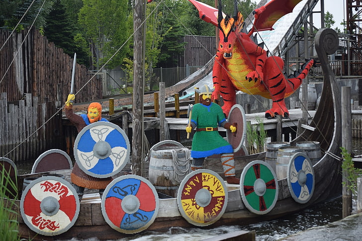 LEGO, Legoland, Dánia, Billund, viking hajó
