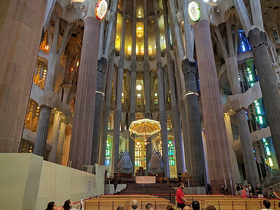arkitektur, kyrkan, Basilica de La sagrada familia, Antonio Gaudi, Barcelona, religion, Domkyrkan