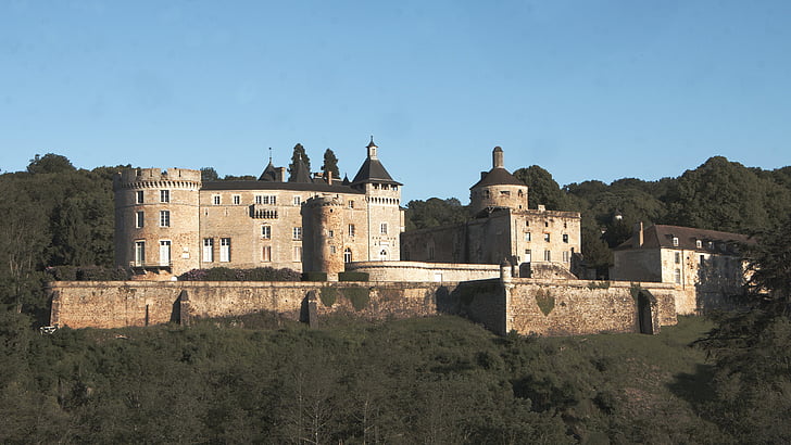 Castello, CHATELUX, Borgogna, Monumento, architettura, tramonto, Francia