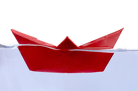 loď, vzdialenosť, loďou, vody, červená, papier loď, Cestovanie