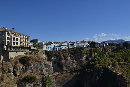 Ronda, Spanien, Stadt, Häuser, Klippen, Rock