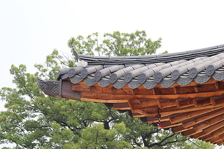 strehe, palača, Republika Koreja, tradicionalni, nebo, posebnih znakova, uzorak