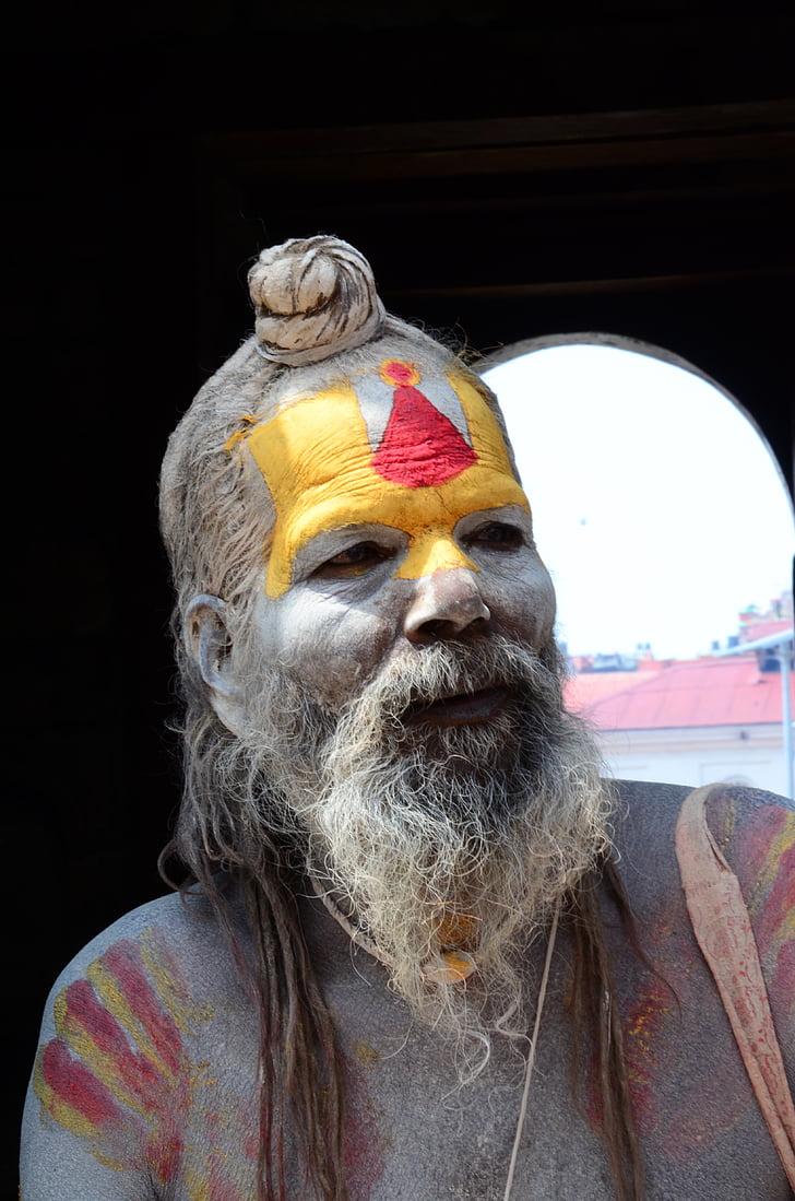 Nepal, Święty, człowiek, Stary człowiek, Sadhu, broda, kultury