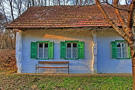 Домашно огнище, Прозорец, селски, банка, експонацията, HDR изображение