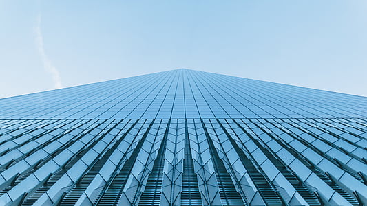 아키텍처, 건물, 고층, 관점, 스카이 스크 래퍼, 블루, 현대