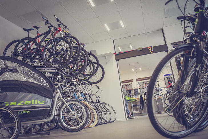 xe đạp, xe đạp, cửa hàng, nan hoa, cửa hàng, bánh xe, xe đạp