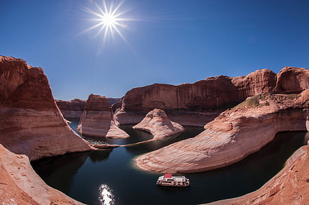 Colorado river, båd, rekreation, naturskønne, vand, ørkenen, landskab