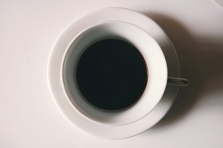 pijača, črna kava, črno-belo, zajtrk, kofein, kapučino, kava
