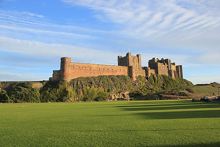 Bamburgh castle, Northumberland, slott, fornlämning