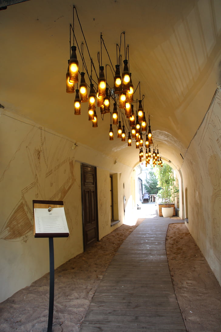 passage, house passage, tunnel, light, lighting, commercial building, vault