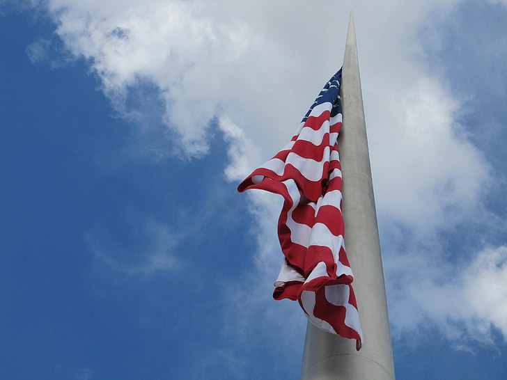 amerikai zászló, zászló, repülő, Stars and stripes, hazafiság, Egyesült Államok, Amerikai Egyesült Államok
