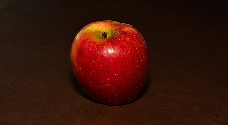 apple, red, ripe, healthy, darkness, minimalist