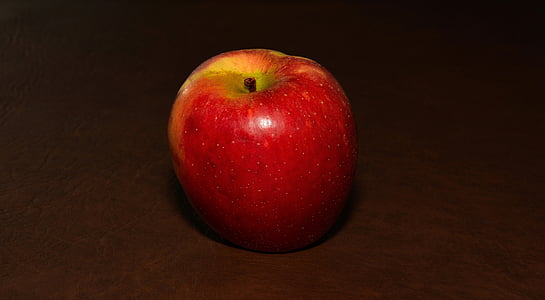 ābolu, sarkana, Nogatavojies, veselīgi, tumsā, minimālisma