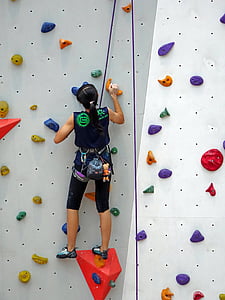攀爬, 绳子, 速降, 墙上, 岩石, 一个极端, 体育