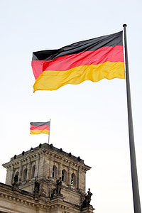 berlin, flag, germany, flutter, reichstag, capital, building