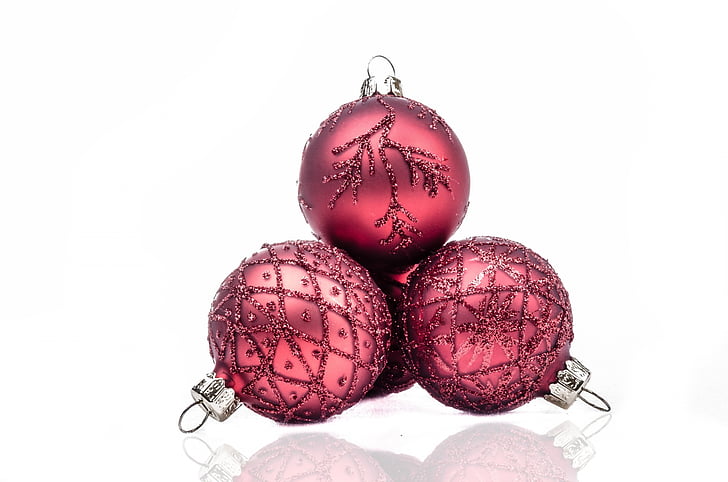 decoration, red, christmas time, christmas bauble, christmas card, white, sparkle