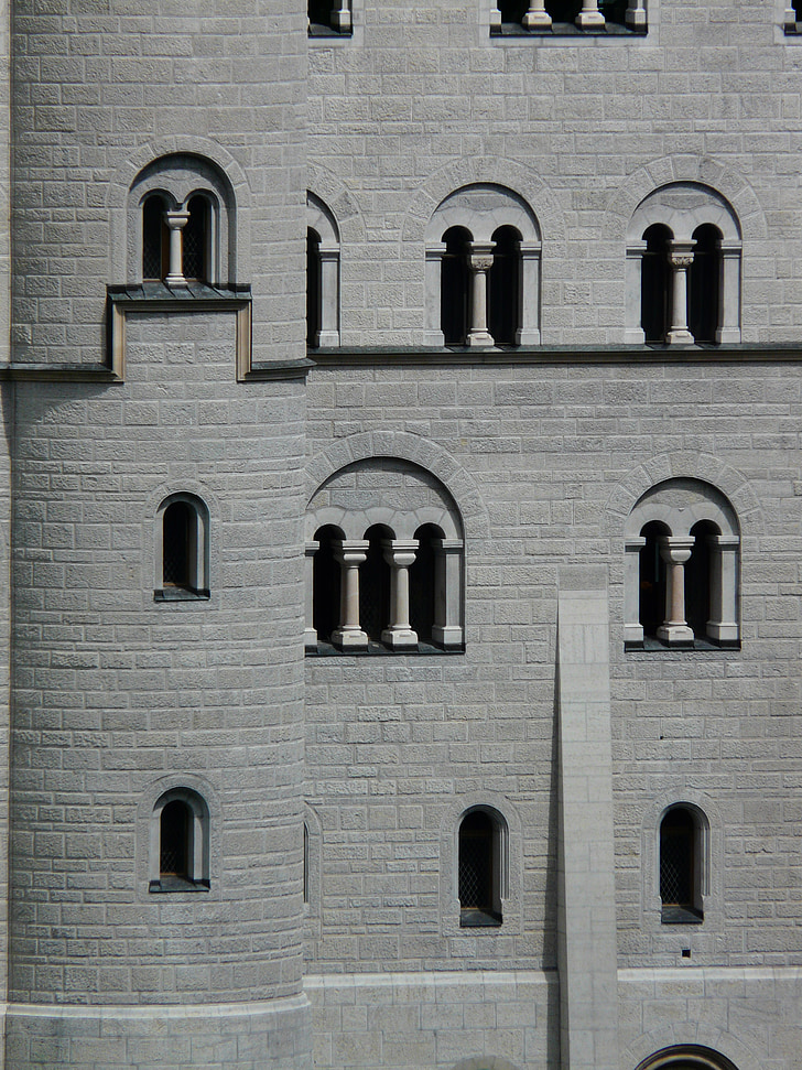 wall, stone, castle, knight's castle, window, columnar, tower