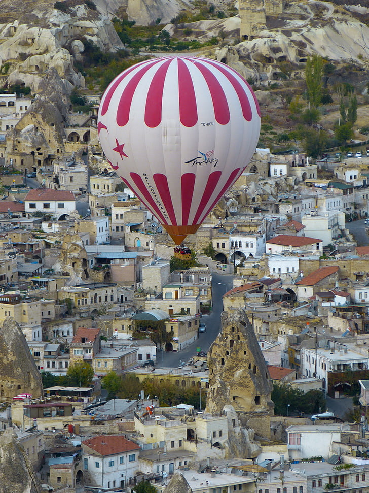 ballong, enhet, färgglada, fluga, Göreme, Cappadocia, luftballong