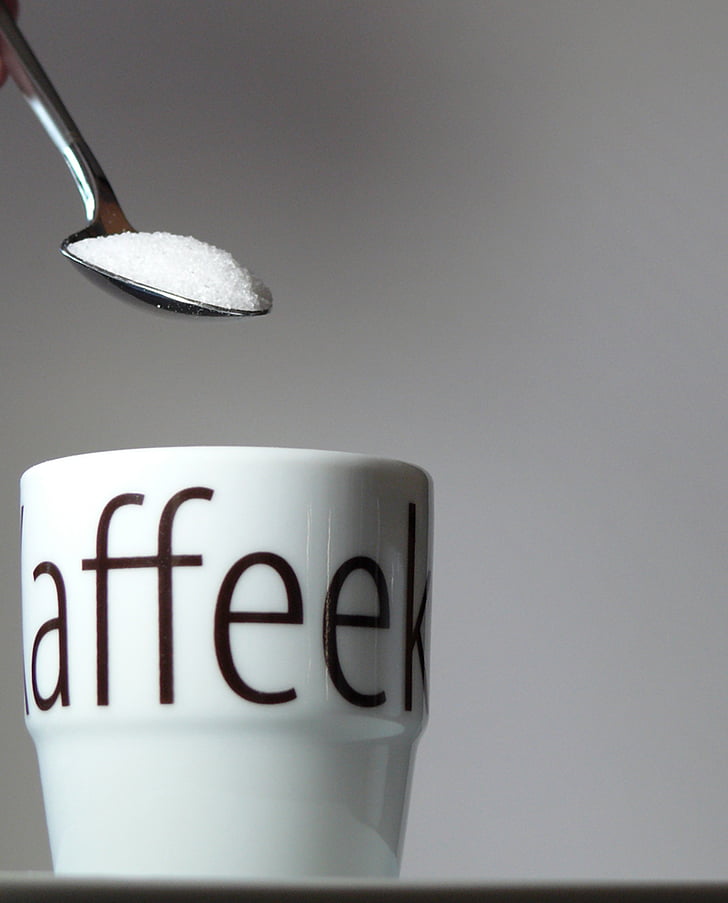 kaffe, sukker, drikke, Cup, søt, deilig, kaffekopp