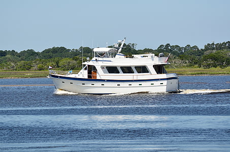 yacht di lusso, crociera, fiume, st augustine, Florida, barca, Yacht