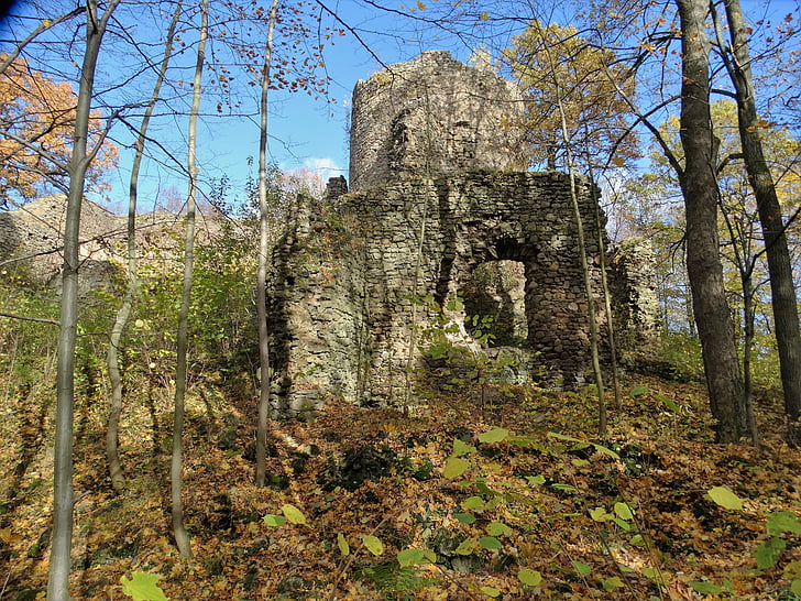Κάστρο, τα ερείπια της, Μνημείο, Πολωνία, Κάστρο πουρνάρι, ιστορία, παλιά