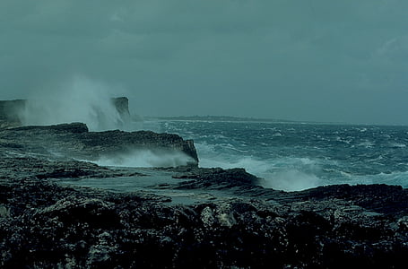 vihar, tenger, szél, természet, víz, hullám, teljesítmény
